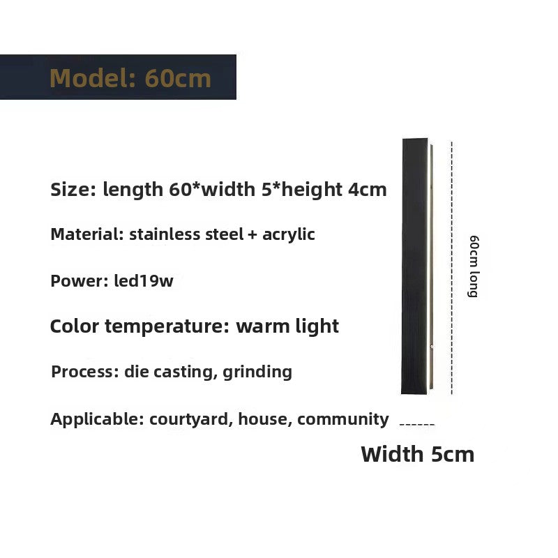 Waterproof Outdoor LED Strip Wall Lamp Minimalist Design IP65