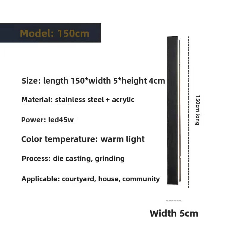 Waterproof Outdoor LED Strip Wall Lamp Minimalist Design IP65
